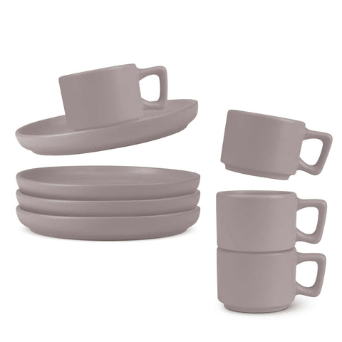 Juego De 4 Tazas De Espresso + 4 Piezas
