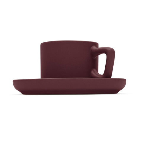 BH/10017, BH/10017A, juego de tazas de espresso de 4 + 4 piezas, burdeos mate, juego de espresso, cerámica/porcelana/gres, juego de tazas de espresso, vajilla, taza de espresso