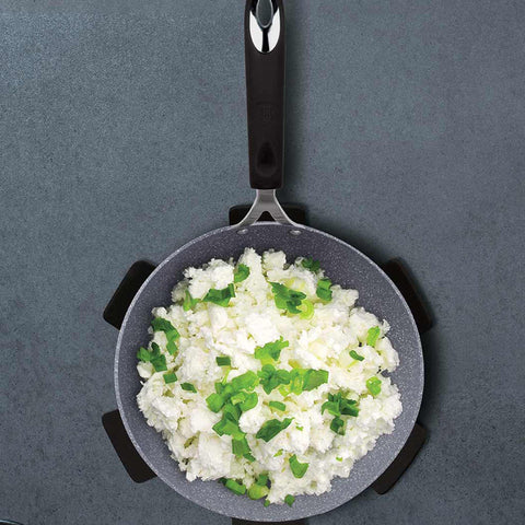 Product image of Frypan 24cm. Part of the Stone Touch Line . Features: • Material: forged aluminum • Handle: stainless stell with heat resistant silicone • Frypan Ø24*4,8 cm 1,7L • Color: grey REGISTERED DESIGN BY BERL.... (Studio view). Official Berlinger Haus product, boosted by Promintra sl.