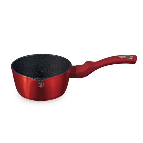 Imagem do produto: Panela de 16 cm. Parte da Linha Metálica Edição Borgonha. Características: • Material: alumínio forjado • Panela Ø16*7,5 cm 1,2 L • Cor: borgonha metálico DESIGN REGISTRADO POR BERLINGER HAUS! (Vista do estúdio). Produto oficial Berlinger Haus, com o apoio da Promintra sl.