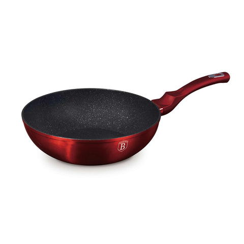 BH/1267NPR, Wok 28cm, Borgonya, Vermell, Wok 28cm, Wok, Bateria de cuina, Cuina
