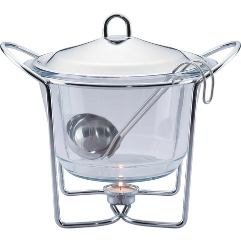 Product image of Soup warmer 4L. Part of the Eternal Collection . Features: • Material: stainless steel and SABINEX glass • Capacity: 4L. (Studio view). Official Berlinger Haus product, boosted by Promintra sl.