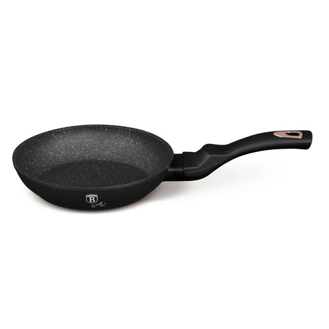 Product image of Frypan 20cm. Part of the Black Rose Collection . Features: • Material: forged aluminum • Frypan Ø20*4,1 cm 1,0L • Color: matt black- rose gold REGISTERED DESIGN BY BERLINGER HAUS!. (Studio view). Official Berlinger Haus product, boosted by Promintra sl.