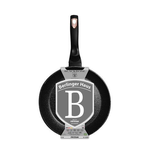 Product image of Frypan 20cm. Part of the Black Rose Collection . Features: • Material: forged aluminum • Frypan Ø20*4,1 cm 1,0L • Color: matt black- rose gold REGISTERED DESIGN BY BERLINGER HAUS!. (Studio view). Official Berlinger Haus product, boosted by Promintra sl.