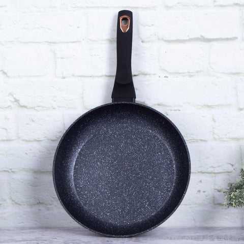 Product image of Frypan 20cm. Part of the Black Rose Collection . Features: • Material: forged aluminum • Frypan Ø20*4,1 cm 1,0L • Color: matt black- rose gold REGISTERED DESIGN BY BERLINGER HAUS!. (Studio view). Official Berlinger Haus product, boosted by Promintra sl.