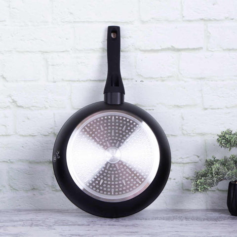 Product image of Frypan 20cm. Part of the Black Rose Collection . Features: • Material: forged aluminum • Frypan Ø20*4,1 cm 1,0L • Color: matt black- rose gold REGISTERED DESIGN BY BERLINGER HAUS!. (Studio view). Official Berlinger Haus product, boosted by Promintra sl.