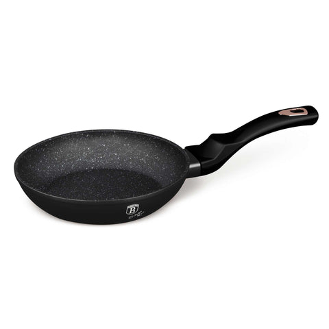 Product image of Frypan 20cm. Part of the Black Rose Collection . Features: • Material: forged aluminum • Frypan Ø20*4,1 cm 1,0L • Color: matt black- rose gold REGISTERED DESIGN BY BERLINGER HAUS!. (Studio view). Official Berlinger Haus product, boosted by Promintra sl.