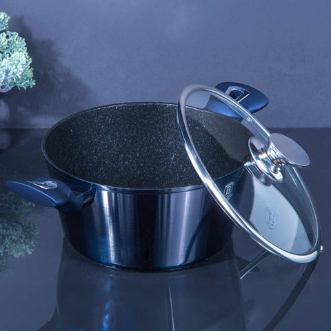 BH/1879, Cacerola con tapa 24cm, aguamarina, azul, cacerola 24 cm, cazuela, olla, cacerola con tapa, batería de cocina, cocinar,Berlinger Haus, Promintra