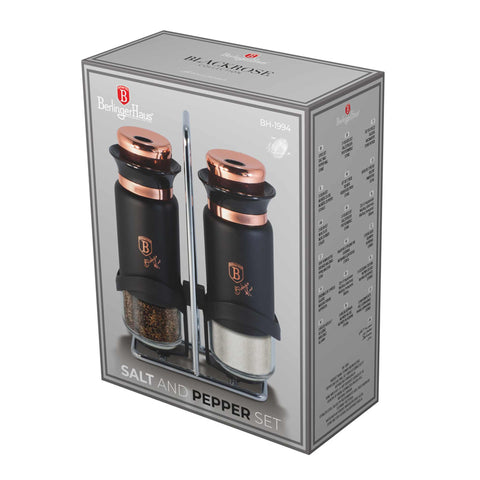 BH/1994, 2pcs salt and pepper shaker set, black,rose-gold, salt and pepper shaker set, salt and pepper shaker set, spice rack