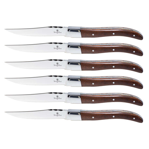 Juego De 6 Cuchillos Para Carne Con Mango De Palisandro
