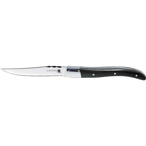 BH/2469, juego de 6 cuchillos para carne con mango de madera negra, madera negra, juego de 6 cuchillos para carne, juego de cuchillos para carne, cuchillos para carne, mango de madera,Berlinger Haus, Promintra