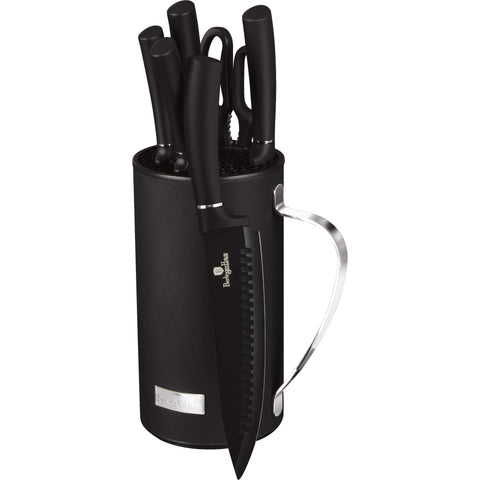 BH/2480, BH/2480N, BH/2796, Black Silver Collection, Black Vantage Collection, blockknives, cuchillo, cuchillos, juego de cuchillos, juego de cuchillos de 7 piezas con soporte, juego de cuchillos de 7 piezas con soporte de acero inoxidable, kniveset, knivesset, Matte Black Collection, negro, plateado, soporte, soporte de acero inoxidable