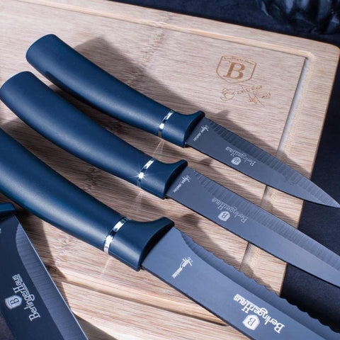 Set De 6 Cuchillos Con Tabla De Cortar De Bambú, Imagen lifestyle