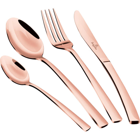 BH/2638A, cubiertos, cutlery, Cutlery Set, Cutlery sets, espejo, juego de cubiertos, juego de cubiertos de 16 piezas, juego de cubiertos de 16 piezas con recubrimiento PVD de oro rosa pulido espejo, oro rosa, Tableware
