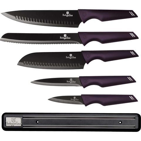 BH/2702, BH/2681, juego de cuchillos de 6 piezas con colgador magnético, morado, juego de cuchillos de 6 piezas con colgador magnético, blíster, juego de cuchillos, cuchillos, cuchillo, colgador magnético, para colgar,Berlinger Haus, Promintra