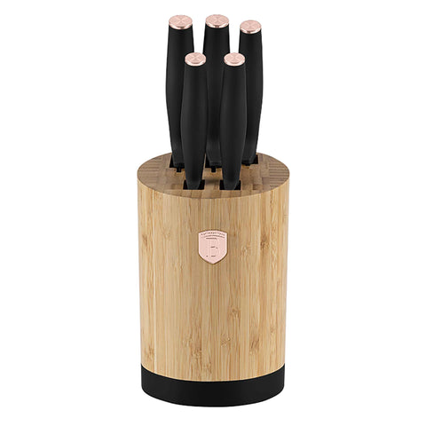Juego De 6 Cuchillos Con Soporte De Bambú