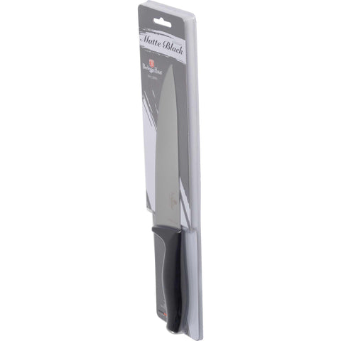 Product image of Chef knife 20cm. Part of the Black Vantage Collection/Matte Black Collection/Black Silver Collection . Features: • Material: stainless steel • Size: 20 cm • Color: black- silver REGISTERED DESIGN BY BERLINGER HAUS!. (Studio view). Official Berlinger Haus product, boosted by Promintra sl.
