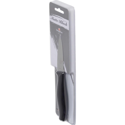 Product image of Paring knife 9cm. Part of the Black Vantage Collection/Matte Black Collection/Black Silver Collection . Features: • Material: stainless steel • Size: 9 cm • Color: black- silver REGISTERED DESIGN BY BERLINGER HAUS!. (Studio view). Official Berlinger Haus product, boosted by Promintra sl.