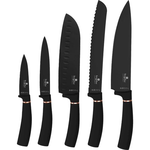 Juego De 6 Cuchillos Con Colgador Magnético De Madera De Acacia