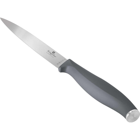 Product image of 6pcs knife set. Part of the Aspen Collection . Features: • Material: stainless steel • Chef knife 20 cm • Bread knife 20 cm • Santoku knife 17,5 cm • Utility knife 12,5 cm • Paring knife 9 cm • Santoku kn.... (Studio view). Official Berlinger Haus product, boosted by Promintra sl.