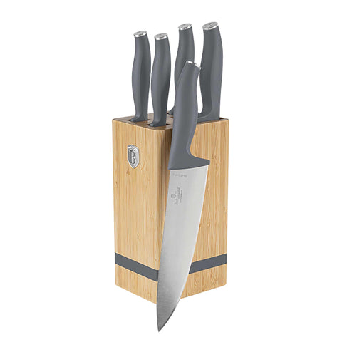 Juego De 6 Cuchillos Con Soporte De Bambú