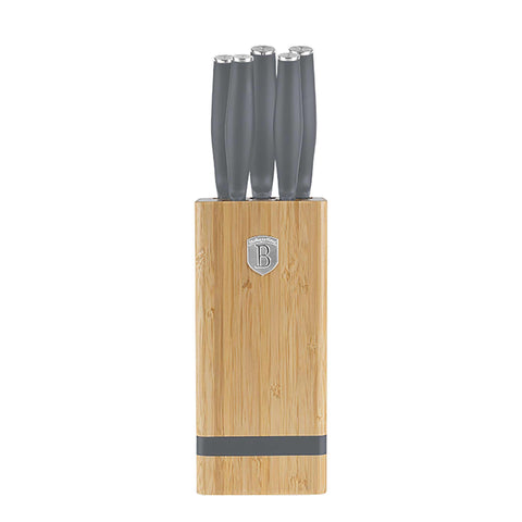 Juego De 6 Cuchillos Con Soporte De Bambú