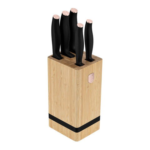 Juego De 6 Cuchillos Con Soporte De Bambú
