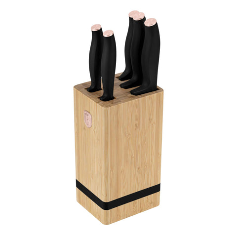 Juego De 6 Cuchillos Con Soporte De Bambú