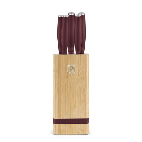 Juego De 6 Cuchillos Con Soporte De Bambú
