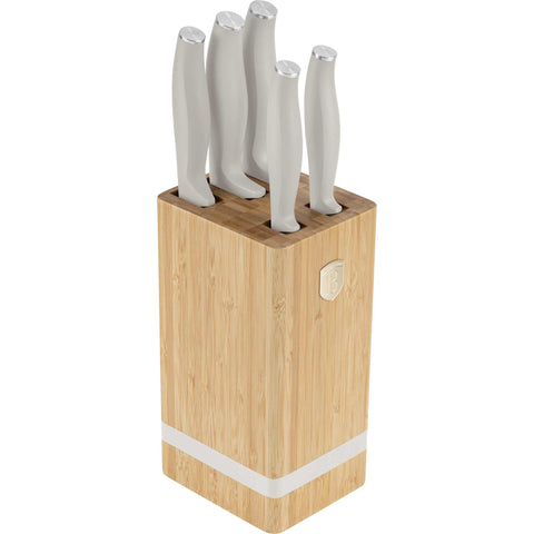 Juego De 6 Cuchillos Con Soporte De Bambú