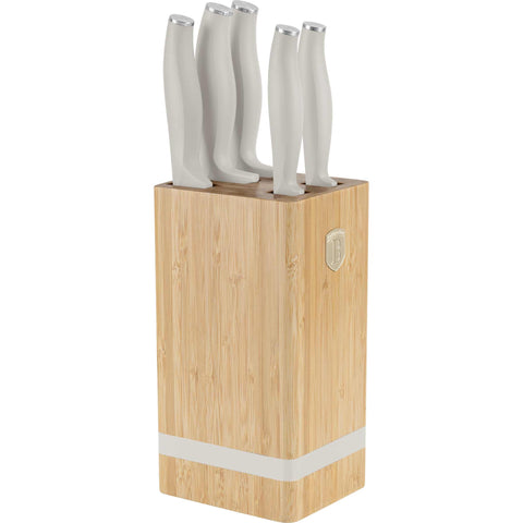 Juego De 6 Cuchillos Con Soporte De Bambú