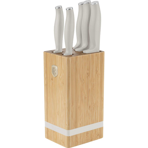 Juego De 6 Cuchillos Con Soporte De Bambú
