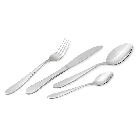 Product image of 24pcs cutlery set mirror. Part of the Cutlery sets . Features: • Material: stainless steel with FULL MIRROR finish • Include: • Table knife 6 pcs 6,0 mm • Table fork 6 pcs 3,0 mm • Table spoon 6 pcs 3,0 mm • Te.... (Studio view). Official Berlinger Haus product, boosted by Promintra sl.