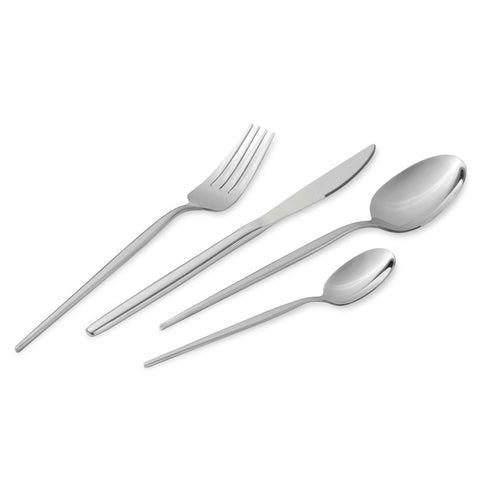 Product image of 24pcs cutlery set SILVER mirror POLISH. Part of the Cutlery sets . Features: • Material: stainless steel with full MIRROR finish • Include: • Table knife 6 pcs 7,0 mm • Table fork 6 pcs 4,0 mm • Table spoon 6 pcs 4,0 mm • Te.... (Studio view). Official Berlinger Haus product, boosted by Promintra sl.
