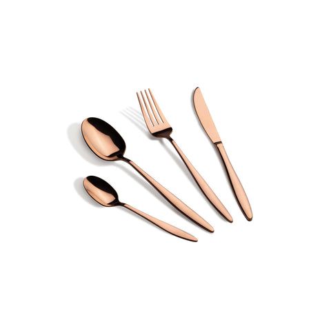 BH/3062, cubiertos, cutlery, Cutlery Set, Cutlery sets, espejo, juego de cubiertos, juego de cubiertos de 24 piezas, juego de cubiertos de 24 piezas con recubrimiento PVD de oro rosa pulido espejo, oro rosa, Tableware