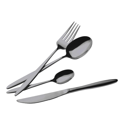 BH/3063, cubiertos, cutlery, Cutlery Set, Cutlery sets, espejo, juego de cubiertos, juego de cubiertos de 24 piezas, juego de cubiertos de 24 piezas con revestimiento PVD NEGRO PULIDO espejo, negro, Tableware