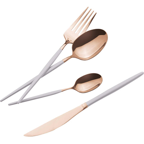 BH/3071, cubiertos, cutlery, Cutlery Set, Cutlery sets, espejo, gris topo, juego de cubiertos, juego de cubiertos de 24 piezas, juego de cubiertos de 24 piezas con recubrimiento PVD de oro rosa pulido espejo, oro rosa, Tableware