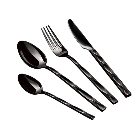 BH/2622A, BH/3074, cubiertos, cutlery, Cutlery Set, Cutlery sets, espejo, juego de cubiertos, juego de cubiertos de 24 piezas, juego de cubiertos de 24 piezas con revestimiento PVD NEGRO PULIDO espejo, negro, Tableware