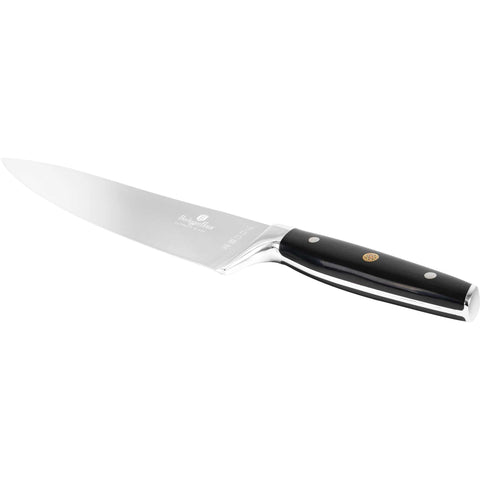Product image of Chef knife 20cm. Part of the Black Vantage Collection/Matte Black Collection/Black Silver Collection . Features: • Material: stainless steel • Size: 20 cm • Color: black- silver. (Studio view). Official Berlinger Haus product, boosted by Promintra sl.