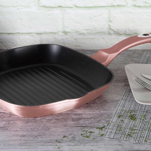 BH/6027,BH/6086,Sartén grill 28cm,Rosa,Sartén grill 28 cm,Sartén,Sartén,Sartén grill,Utensilios de cocina,Cocinar, Imagen tipo estilo de vida: detalles y funciones.