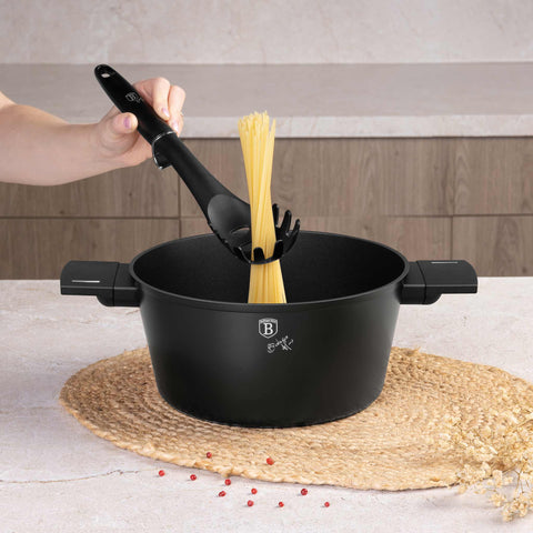 Product image of Spaghetti spoon. Part of the Black Vantage Collection/Matte Black Collection/Black Silver Collection . Features: • Material: nylon • Color: black- silver REGISTERED DESIGN BY BERLINGER HAUS!. (Studio view). Official Berlinger Haus product, boosted by Promintra sl.