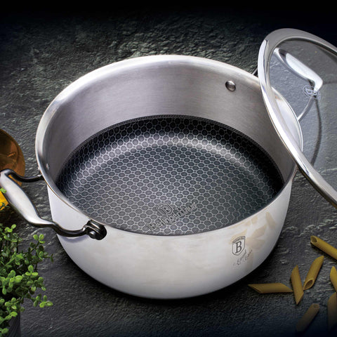 BH/6560, BH/7444, Cacerola con tapa 20cm, acero inoxidable, cacerola 20 cm, cazuela, olla, cacerola con tapa, batería de cocina, cocinar,Berlinger Haus, Promintra