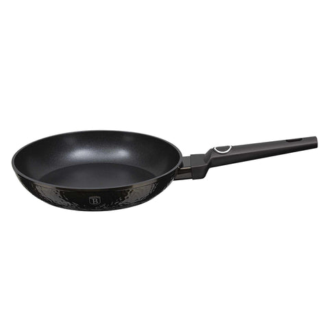 Product image of Frypan 20cm. Part of the Primal Gloss Collection . Features: • Material: forged aluminum • Frypan Ø20*4,5 cm 1,0L • Color: dark grey with black shadow and shining hammer effect REGISTERED DESIGN BY BERLINGER .... (Studio view). Official Berlinger Haus product, boosted by Promintra sl.
