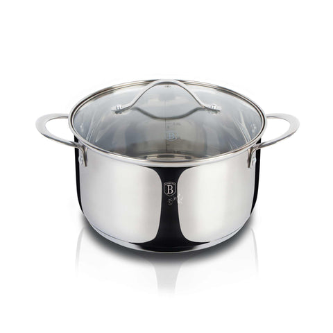BH/6586, Caçarola de 20 cm com Tampa, Aço Inoxidável, caçarola de 20 cm, panela, caçarola com tampa, conjunto de utensílios de cozinha
