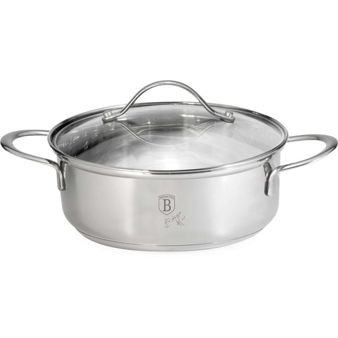 BH/6589, BH/6280, Olla baja con tapa 24cm, acero inoxidable, olla baja 24 cm, olla baja, olla baja con tapa, olla, batería de cocina, cocinar, Berlinger Haus, Promintra