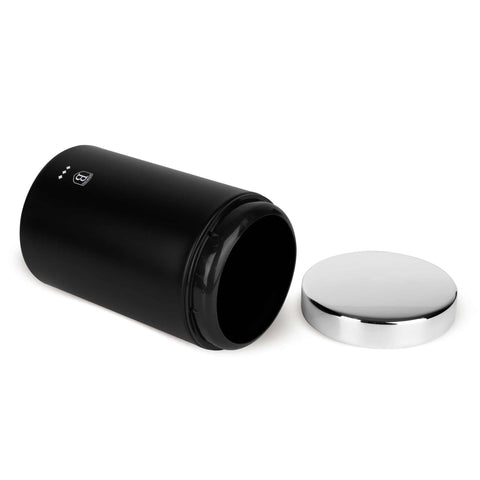 Product image of Bread box with 3pcs canister set. Part of the Black Vantage Collection/Matte Black Collection/Black Silver Collection . Features: • Material: stainless steel • Include: • Bread box 38,5*28*18,5 cm • Sugar canister Ø11*17,8 cm • Tea canister Ø11*17,8 cm • Coffee canister Ø11*17.... (Studio view). Official Berlinger Haus product, boosted by Promintra sl.