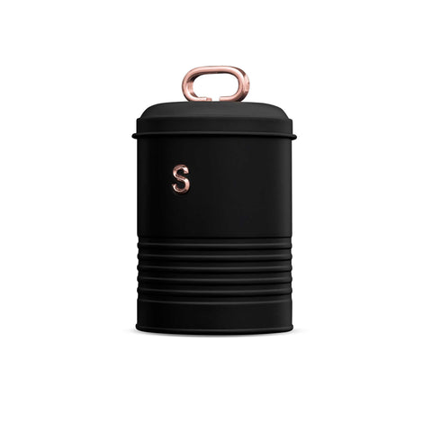 Product image of Bread box with 3pcs canister set. Part of the Black Rose Collection . Features: • Material: carbon steel • Bread box 42,5*23*16 cm • Sugar canister Ø11,5*15-19 cm • Tea canister Ø11,5*15-19 cm • Coffee canister Ø11,5*15-19 cm •.... (Studio view). Official Berlinger Haus product, boosted by Promintra sl.