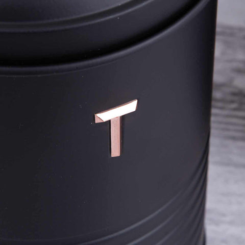 Product image of Bread box with 3pcs canister set. Part of the Black Rose Collection . Features: • Material: carbon steel • Bread box 42,5*23*16 cm • Sugar canister Ø11,5*15-19 cm • Tea canister Ø11,5*15-19 cm • Coffee canister Ø11,5*15-19 cm •.... (Studio view). Official Berlinger Haus product, boosted by Promintra sl.