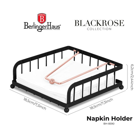 BH/6768, Servilletero, Negro, Oro Rosa, Utensilios de Cocina