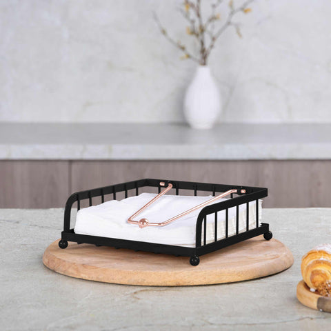 BH/6768, Servilletero, Negro, Oro Rosa, Utensilios de Cocina